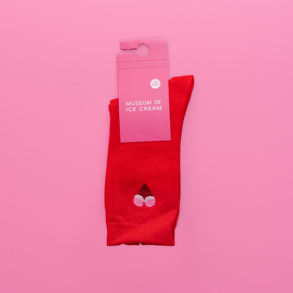 RED DOUBLE SCOOP  ADULT SOCKS